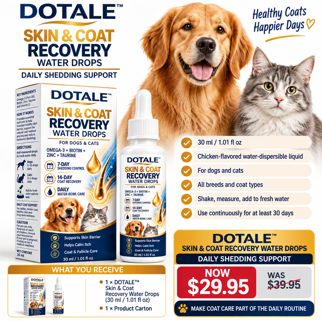 DOTALE™ Skin & Coat Recovery Water Drops for Dogs and Cats