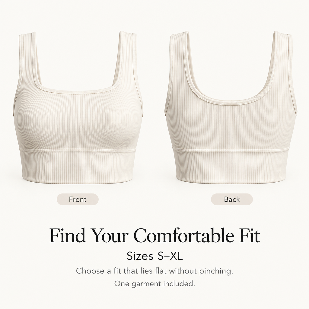 Ribbed Longline Lounge Bralette in soft ivory — coverage and fit overview