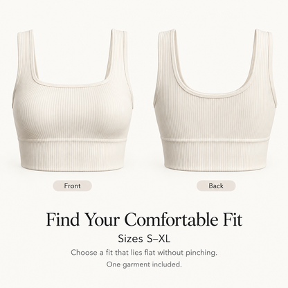 Ribbed Longline Lounge Bralette in soft ivory — coverage and fit overview