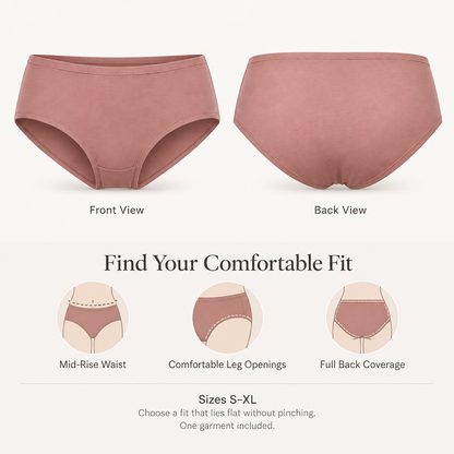 Mid-Rise Hipster Briefs in muted dusty rose — coverage and fit overview