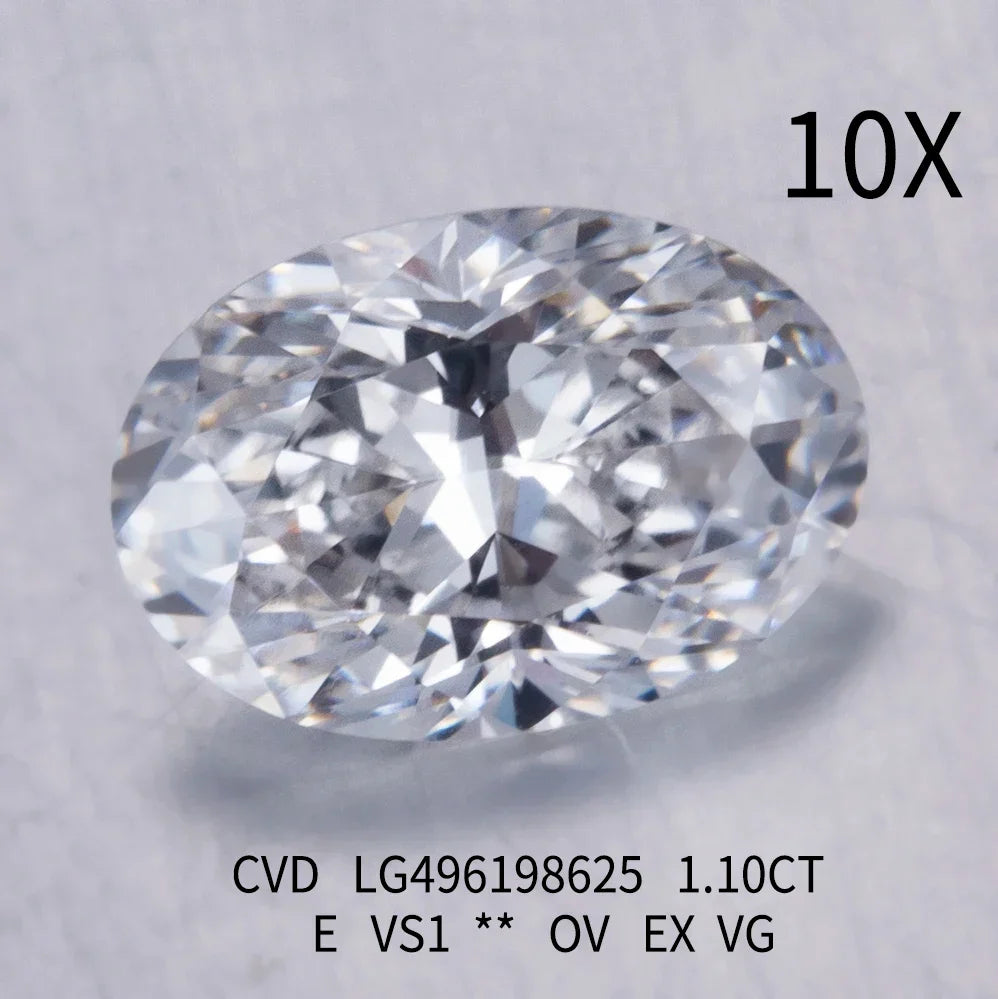 1ct 1.5ct 2ct 2.5ct 3ct 5ct Oval Shape Lab Grown Diamonds  With IGI Certificate HPHT CVD Laboratory Diamond Wholesale