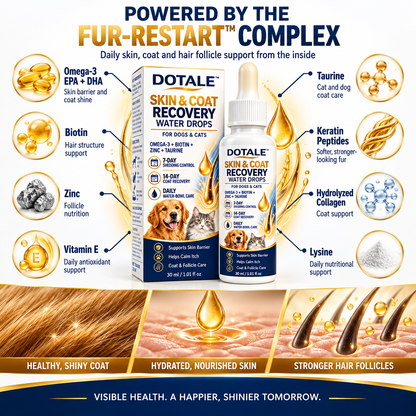 DOTALE™ Skin & Coat Recovery Water Drops for Dogs and Cats