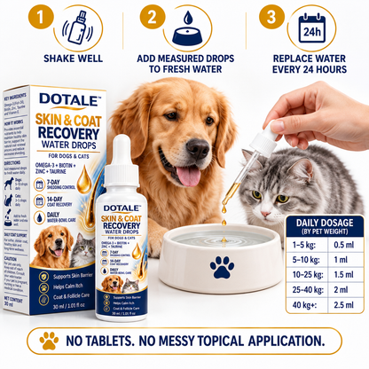 DOTALE™ Skin & Coat Recovery Water Drops for Dogs and Cats